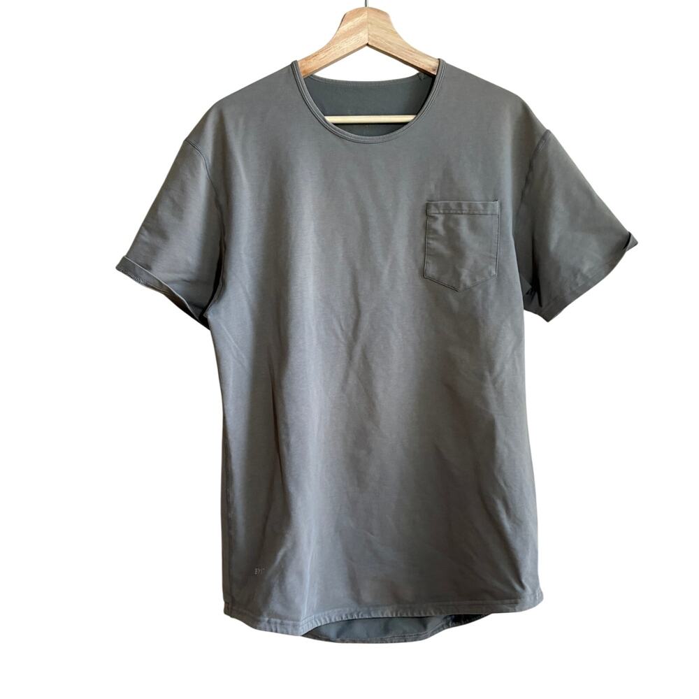 Bylt drop cut short sleeved gray men's t-shirt size large casual workout top